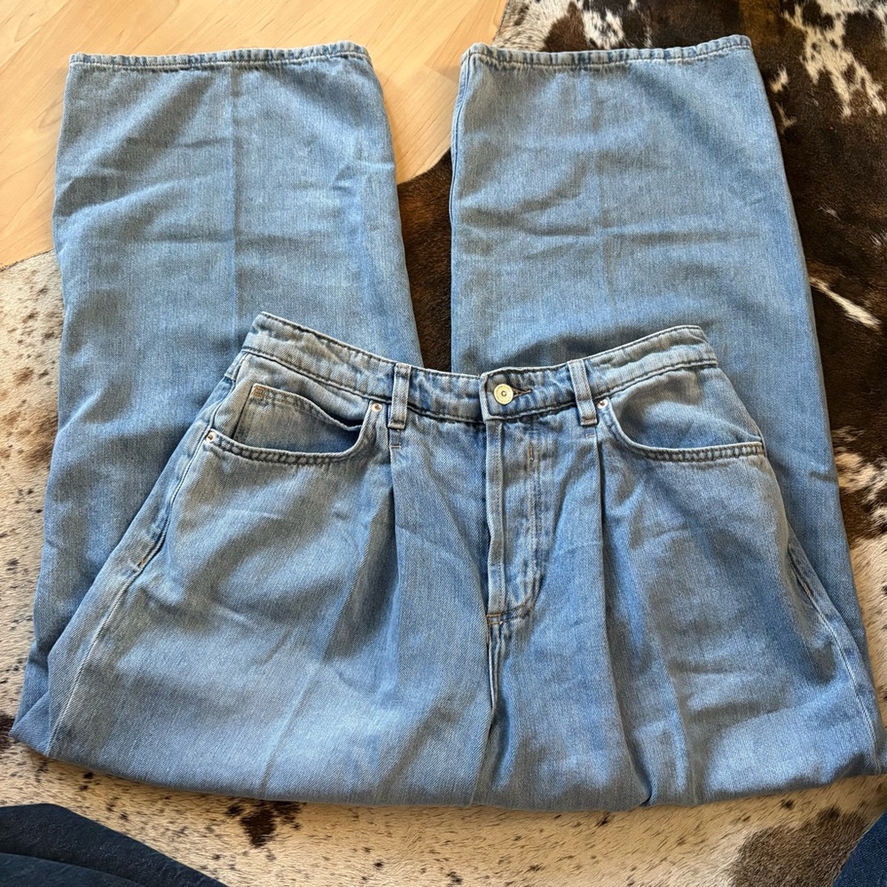 Free People Light Blue Wide Leg Jeans